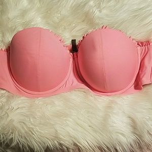 Torrid Size 3 coral flirty ruffle bikini top